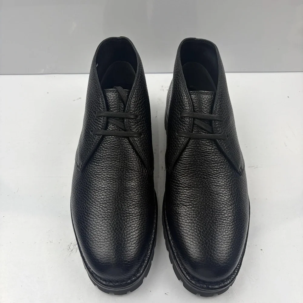 Vince Jerome Boots Mens Size 7 Black Leather Lug Sole Chukka J6928L2001